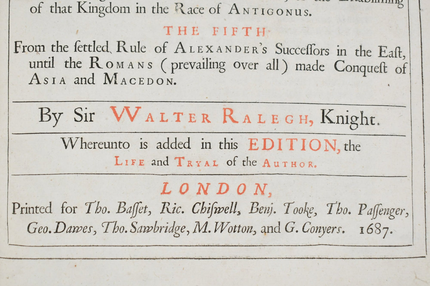 1687 Folio – The History of the World – Sir Walter Raleigh – London – Original Calf Binding