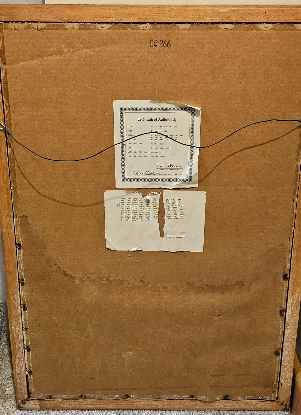 "The Lobster Quadrile" - Salvador Dalí Signed Lithograph - (HC 4/25) w documentation