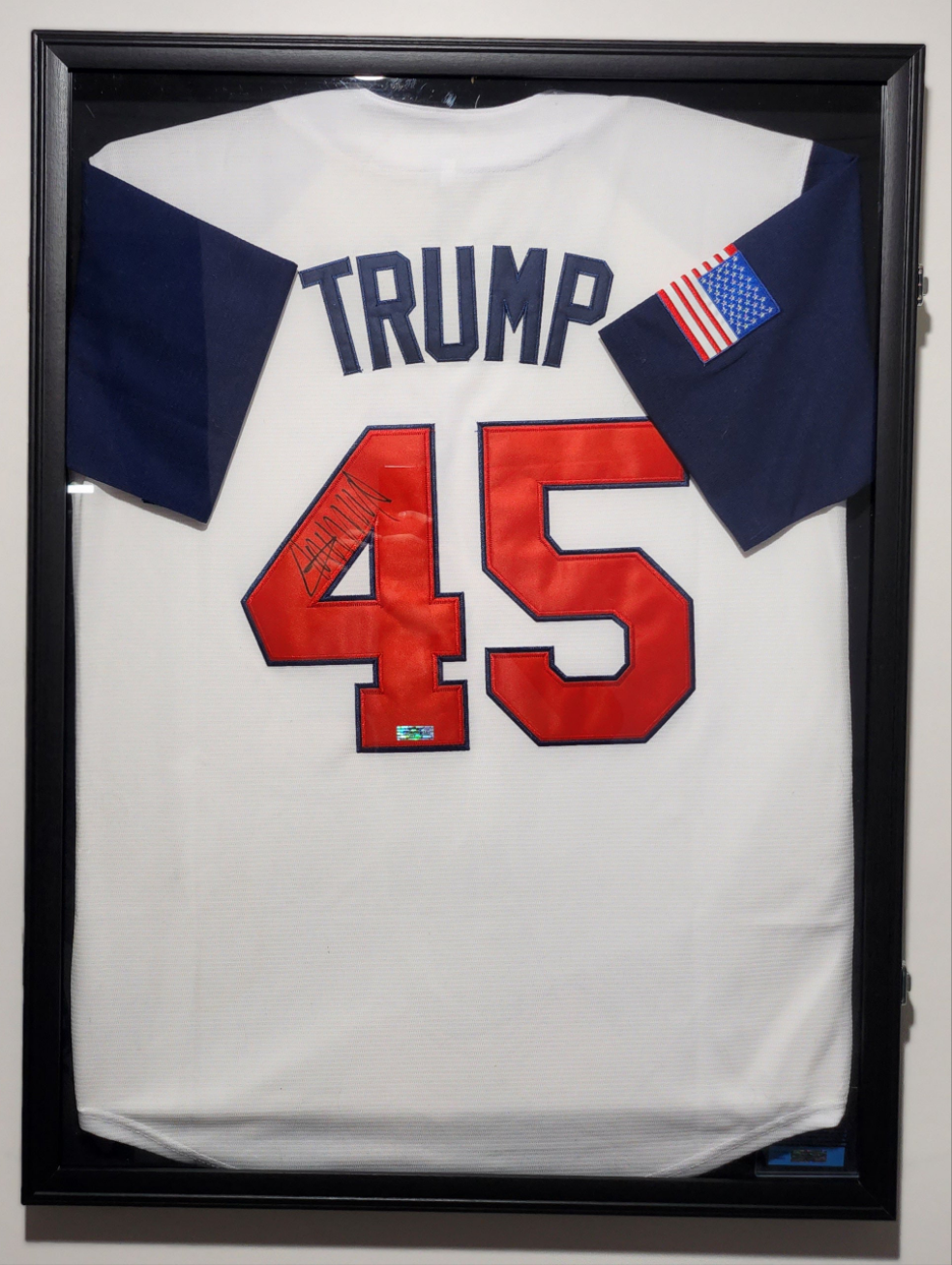 President Donald Trump Signed Baseball #45 Jersey