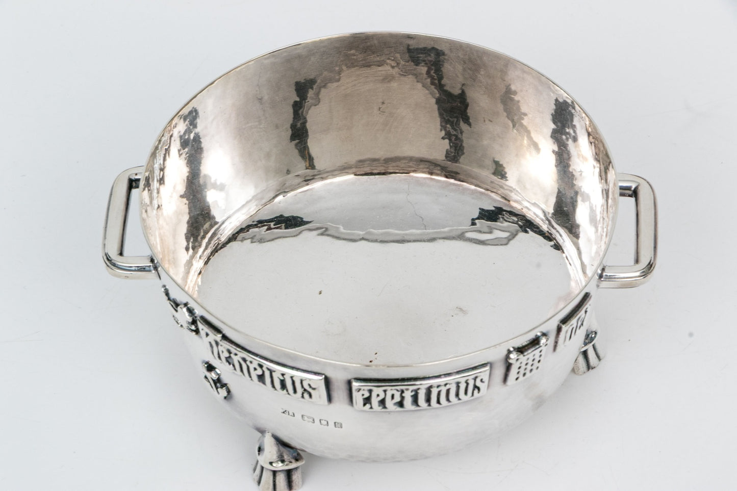 Arts & Crafts Sterling Silver Winchester Bushel Bowl F.J. Ross & Sons, London, 1925–1926