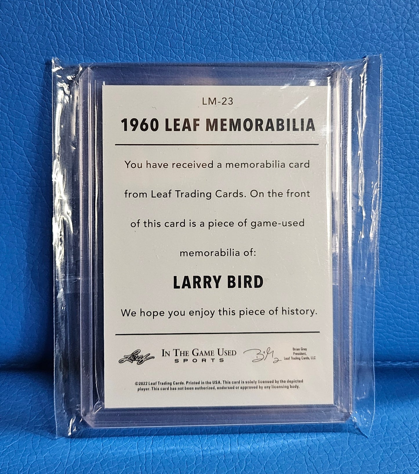 2022 Leaf In The Game Used Larry Bird 30/45