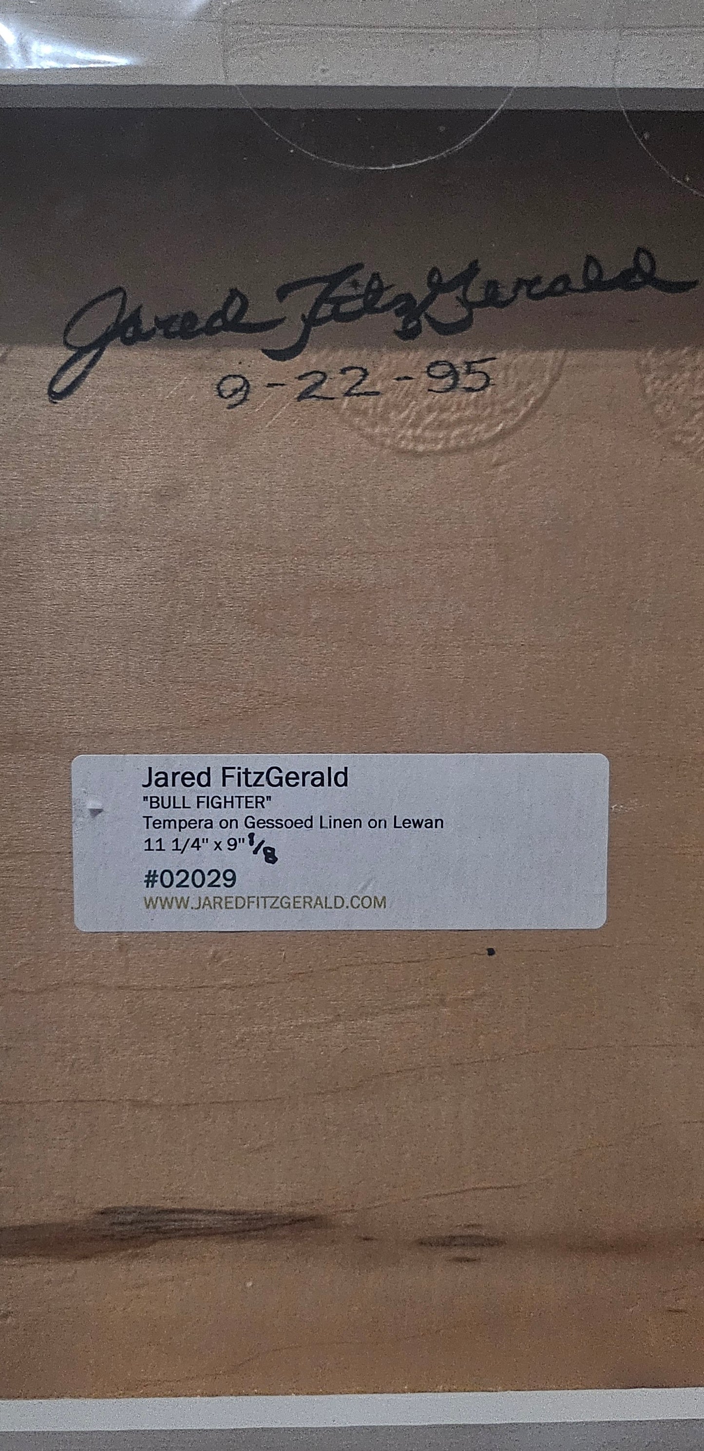 Bull Fighter - Jared Fitzgerald. Tempera on Gessoed Linen