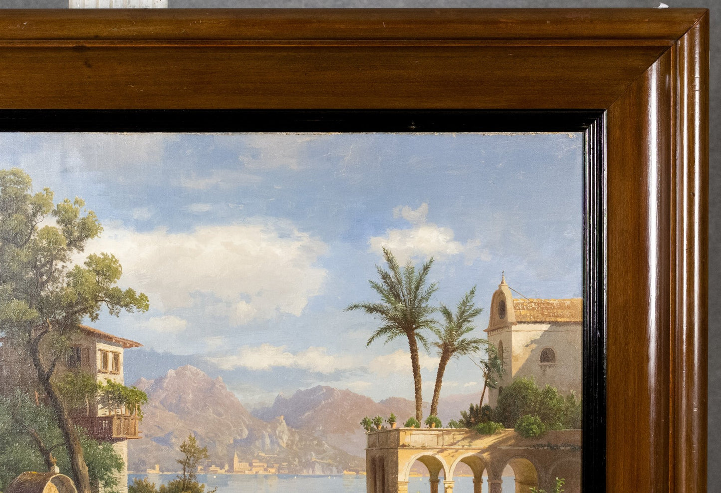 Karl Gustav Rodde — Harbor Town, Italy
Original 19th-Century Oil on Canvas
Signed “C. Rodde” (lower left)
