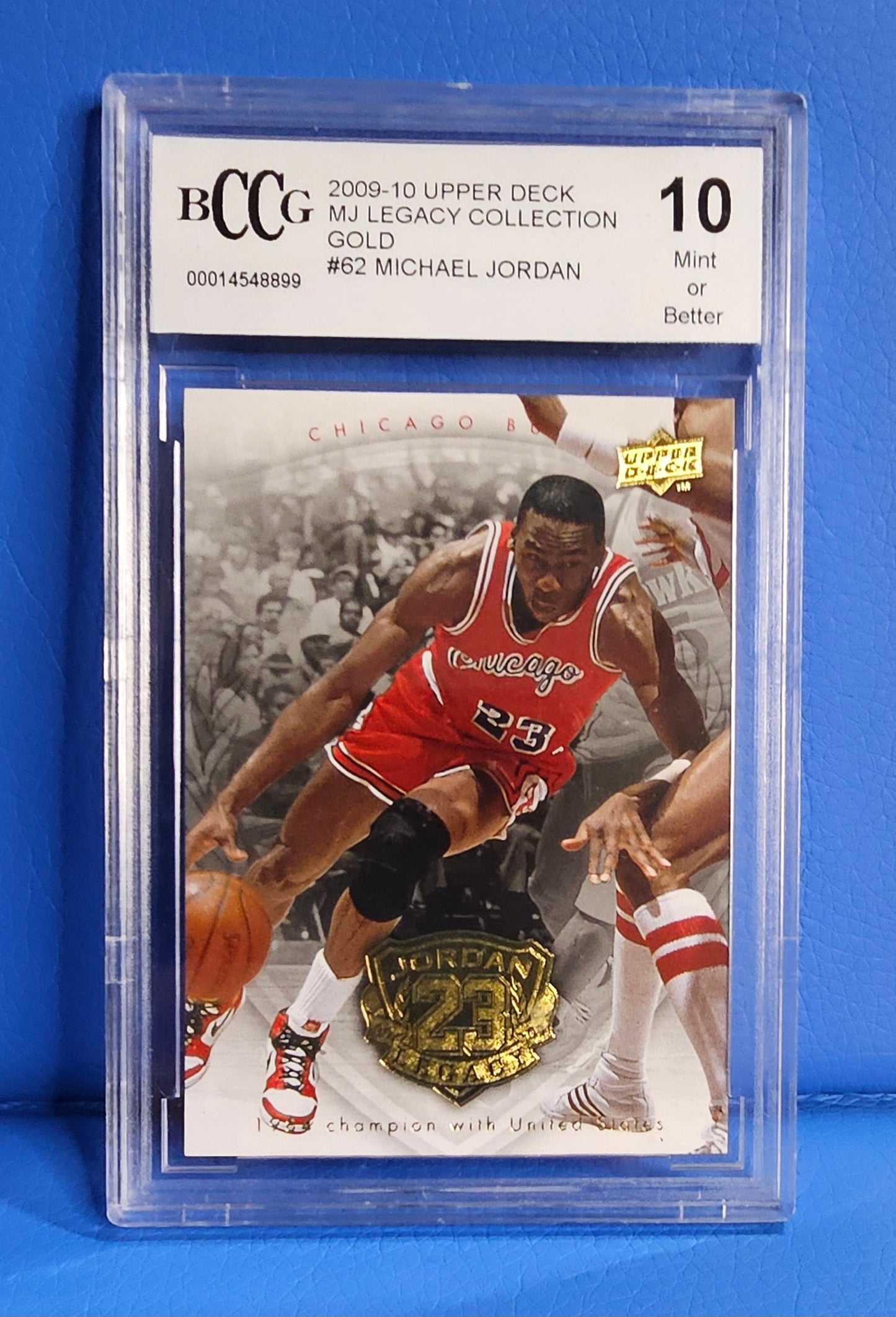 2009-2010 Upper Deck Michael Jordan Legacy Collection Gold #62 - Beckett BCCG 10