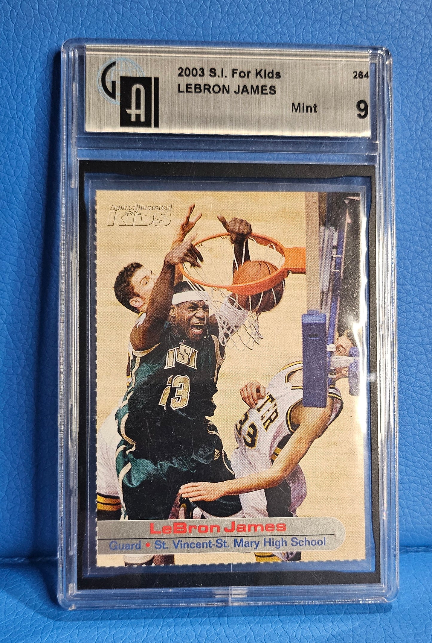 Lebron James RC 2003 Sports Illustrated for Kids Rookie Card Graded GEM GAI 9