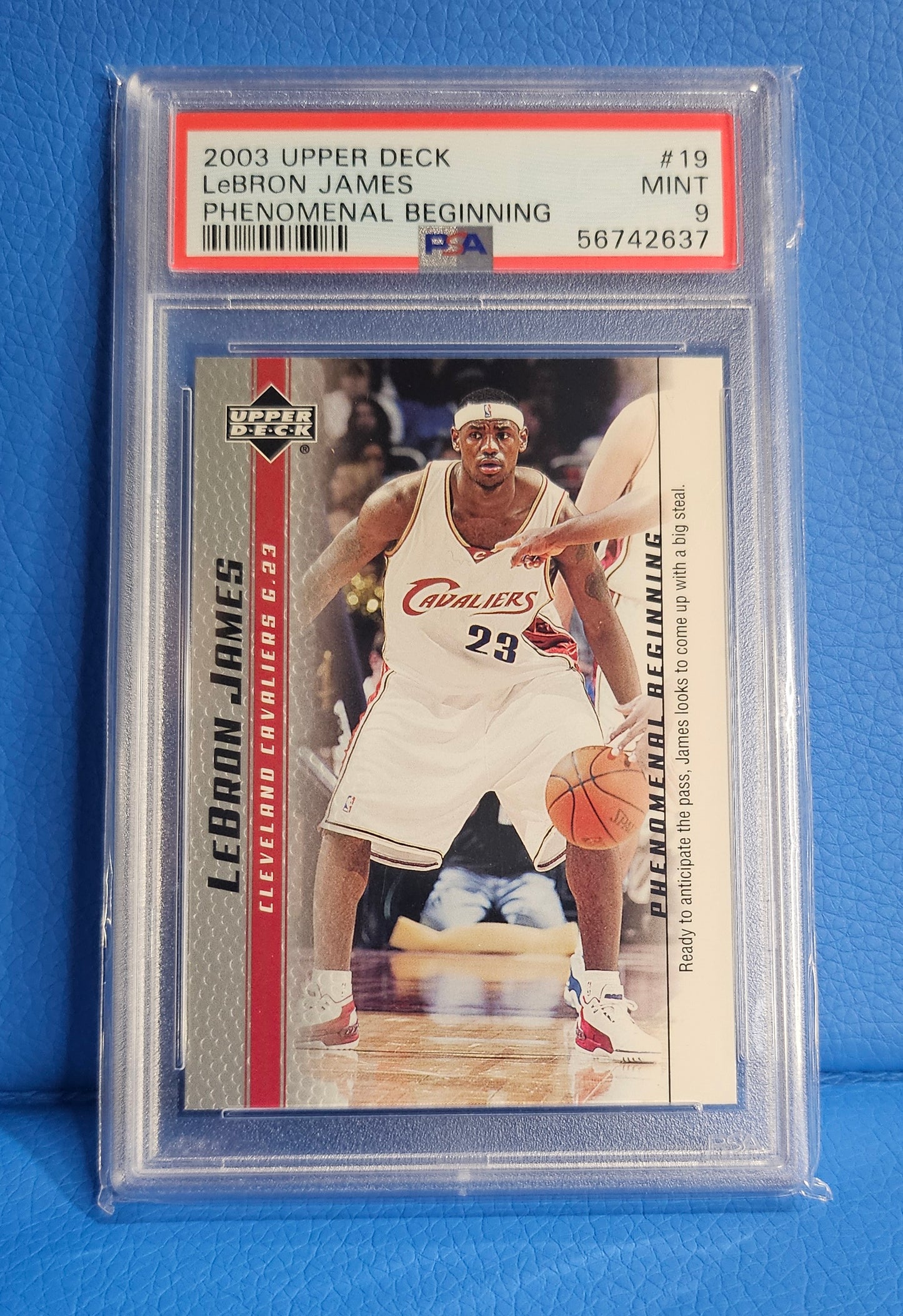 LeBron James Rookie Card 2003 Upper Deck Phenomenal Beginning #19 PSA 9
