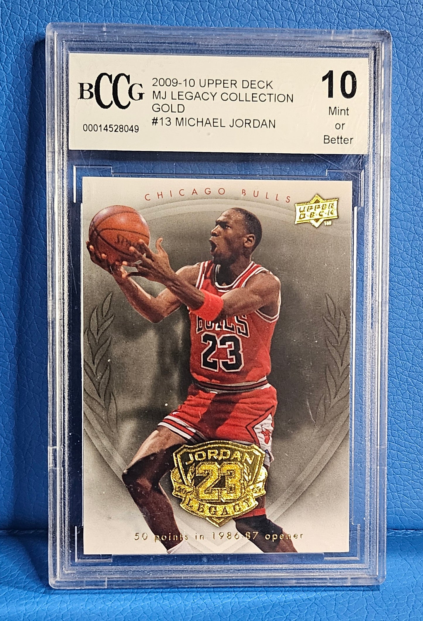 2009-2010 Upper Deck Michael Jordan Legacy Collection Gold #13 - Beckett BCCG 10