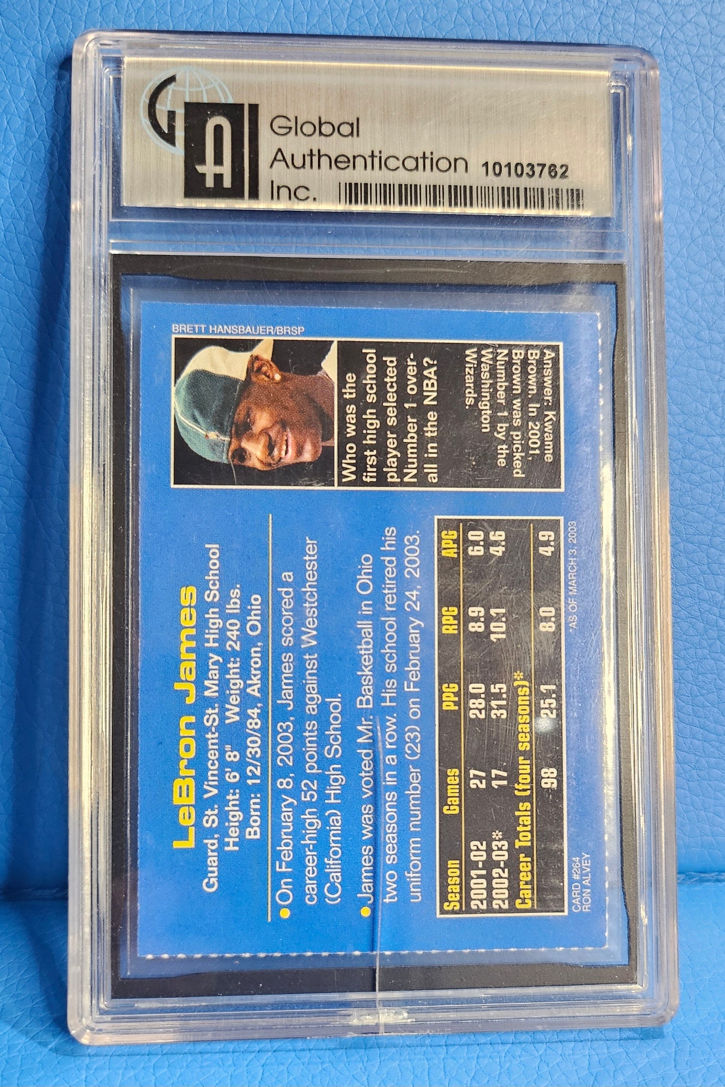 Lebron James RC 2003 Sports Illustrated for Kids Rookie Card Graded GEM GAI 9