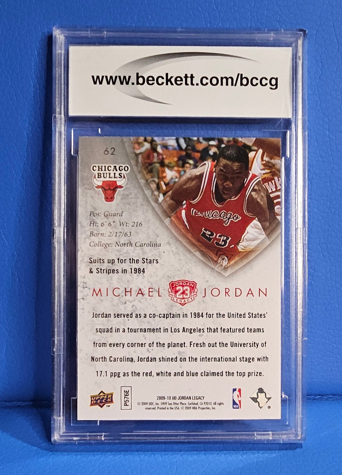 2009-2010 Upper Deck Michael Jordan Legacy Collection Gold #62 - Beckett BCCG 10