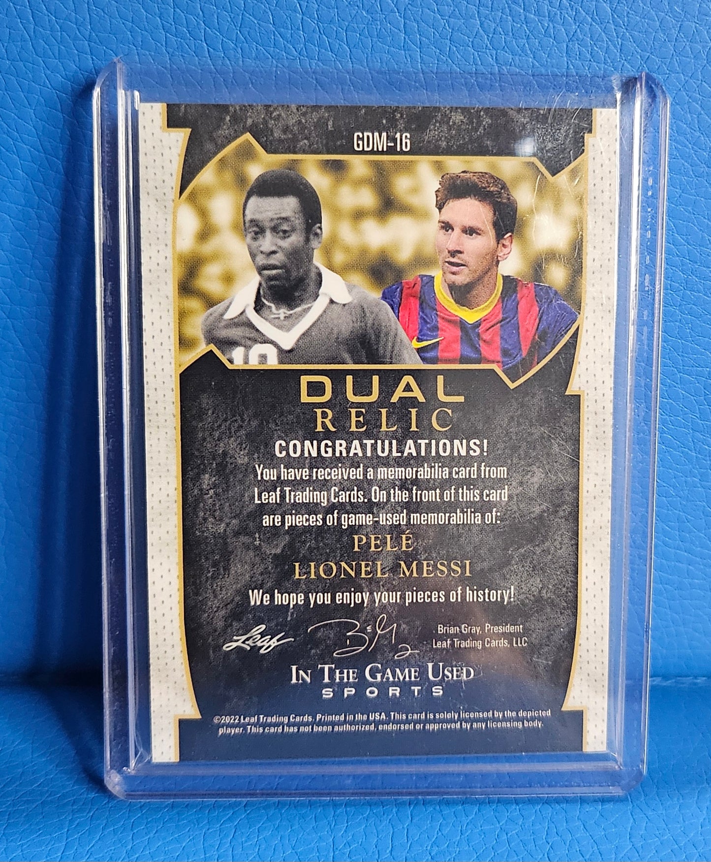 Messi and Pele Dual Match worn patch Leaf "In the Game Used" - 43 / 45