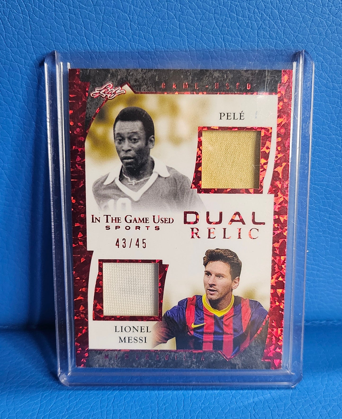 Messi and Pele Dual Match worn patch Leaf "In the Game Used" - 43 / 45