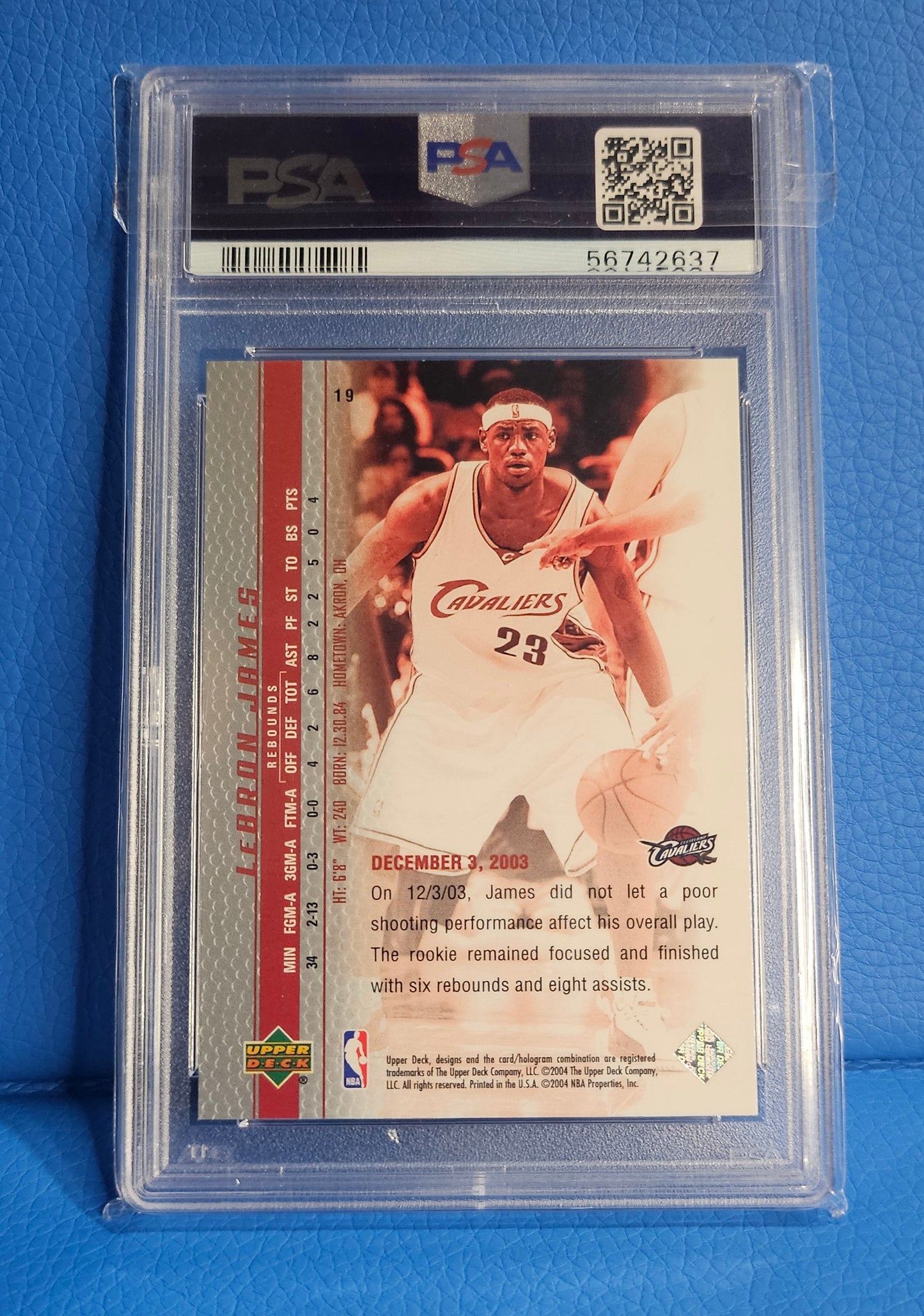 LeBron James Rookie Card 2003 Upper Deck Phenomenal Beginning #19 PSA 9