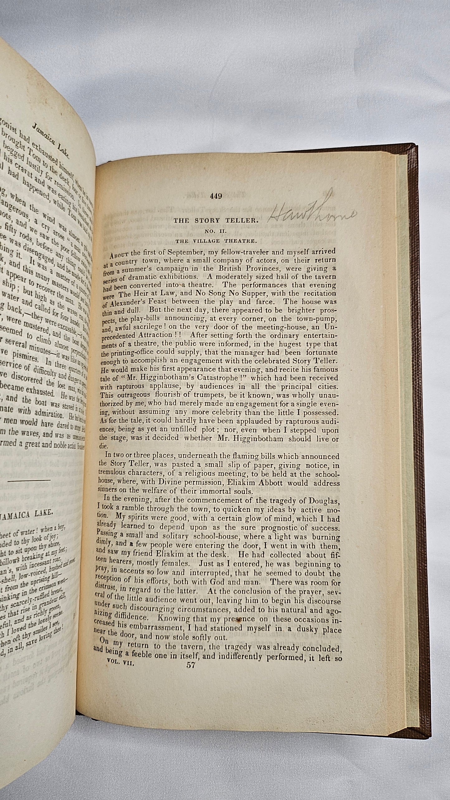 Hawthorne 1834 1st – “The Story Teller” Parts I & II – Pre-Twice-Told Tales – New-England Magazine