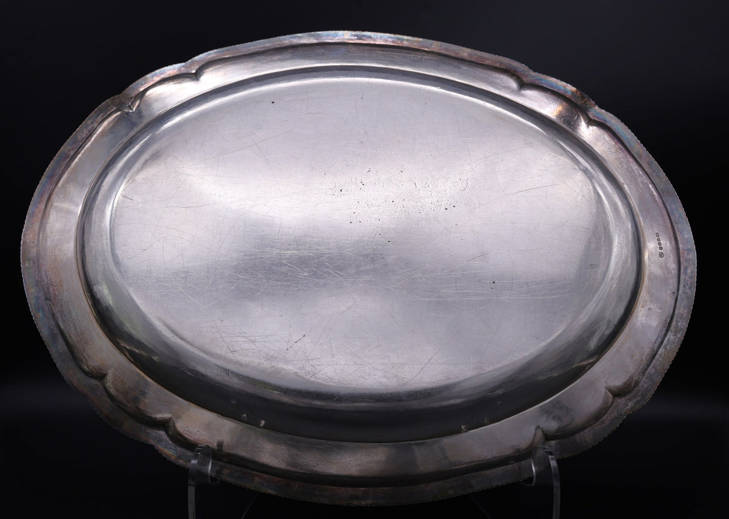 119oz Antique English Sterling Silver Platter – 1787 George III Wakelin & Taylor – Armorial, Bluhdorn Estate
