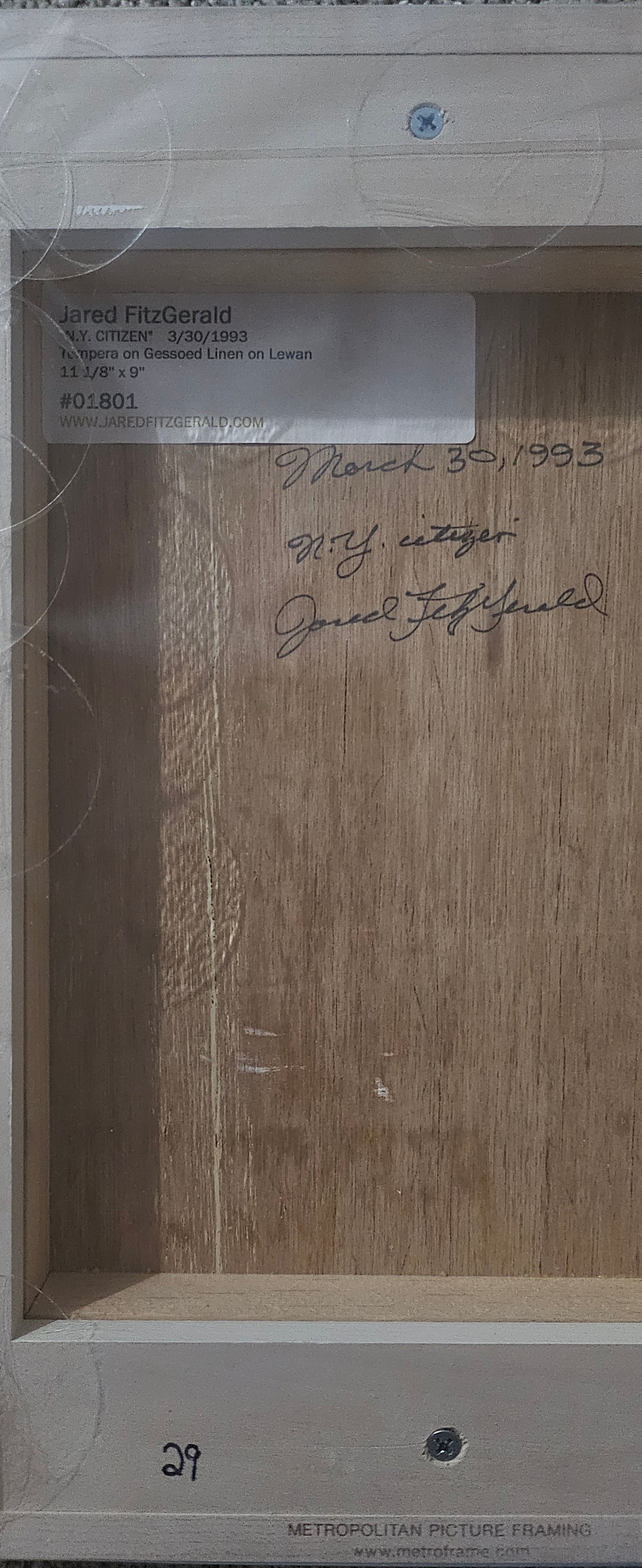 Fantastic Jared Fitzgerald original, NYC Citizen Tempera on Gessoed Linen