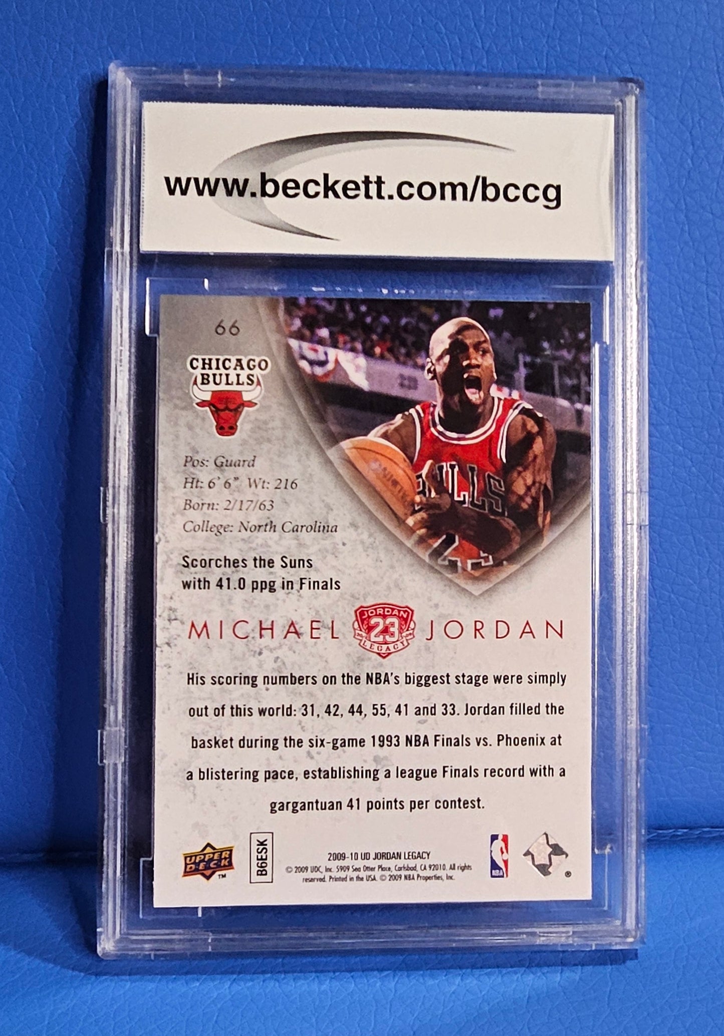 2009-2010 Upper Deck Michael Jordan Legacy Collection Gold #66 - Beckett BCCG 10