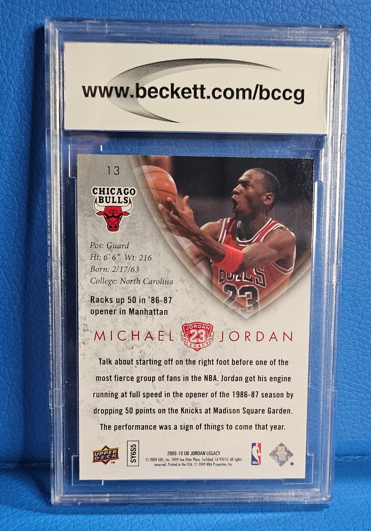 2009-2010 Upper Deck Michael Jordan Legacy Collection Gold #13 - Beckett BCCG 10