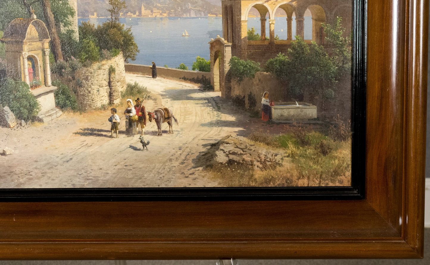 Karl Gustav Rodde — Harbor Town, Italy
Original 19th-Century Oil on Canvas
Signed “C. Rodde” (lower left)