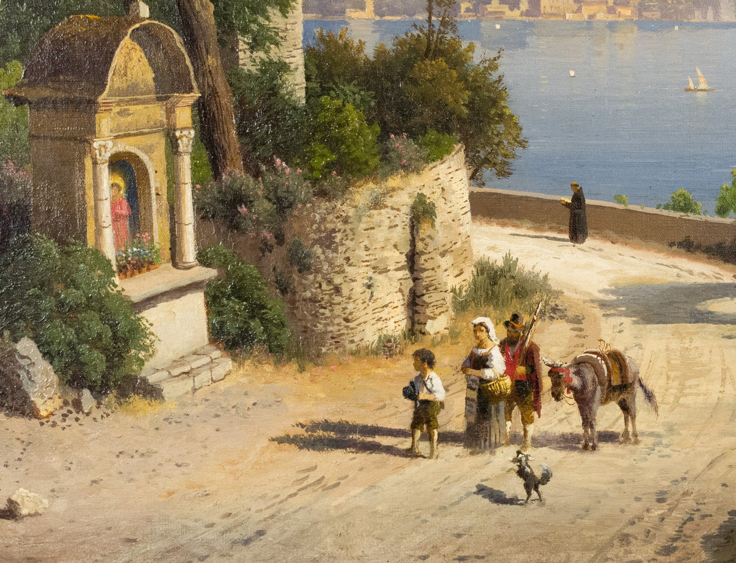 Karl Gustav Rodde — Harbor Town, Italy
Original 19th-Century Oil on Canvas
Signed “C. Rodde” (lower left)