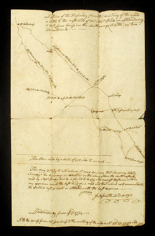 Londonderry, New Hampshire — Manuscript Survey Map, 1794 — Signed James Nesmith