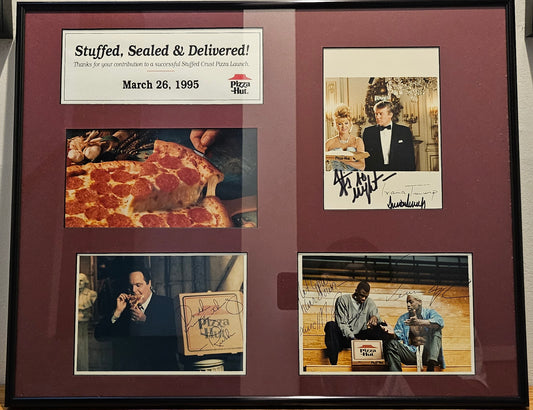 Historical Pizza Hut Stuffed Crust Launch Plaque: TRUMP signed, Rush Limbaugh, Dennis Rodman