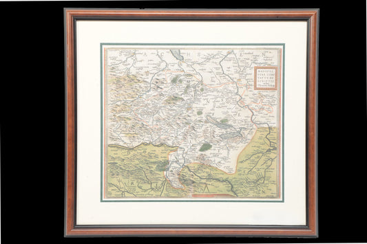 Tielemano Stella (1527–1589) – Map Dated 1560 | Early Copperplate Engraving, Hand Colored
