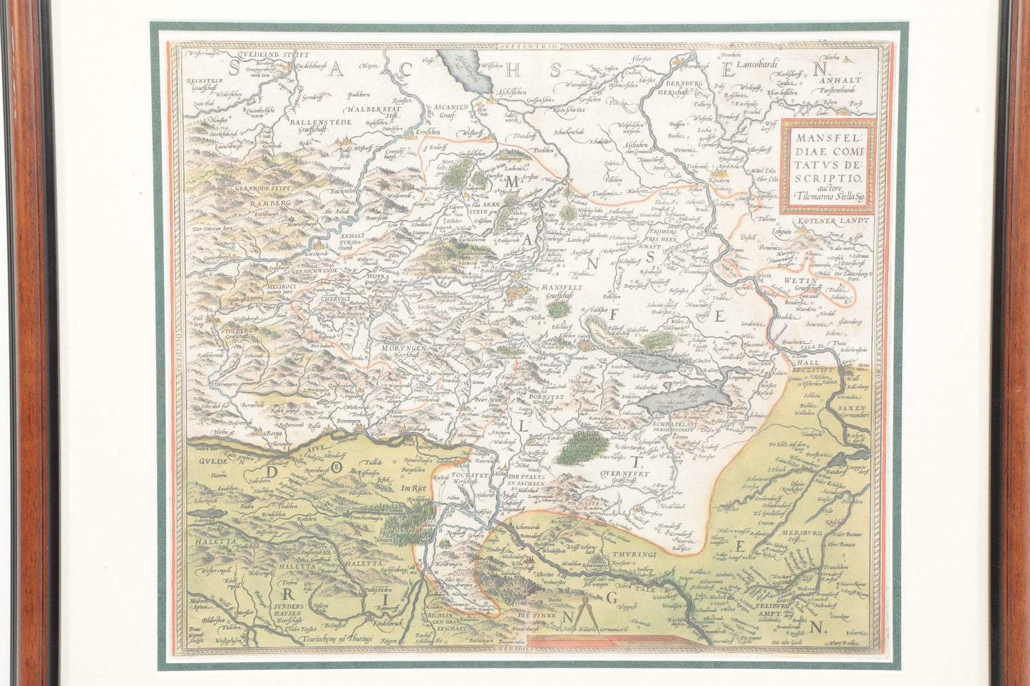 Tielemano Stella (1527–1589) – Map Dated 1560 | Early Copperplate Engraving, Hand Colored