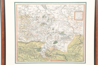 Tielemano Stella (1527–1589) – Map Dated 1560 | Early Copperplate Engraving, Hand Colored