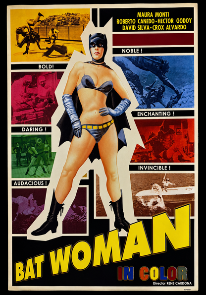 Bat Woman film poster print featuring Maura Monti, directed by René Cardona