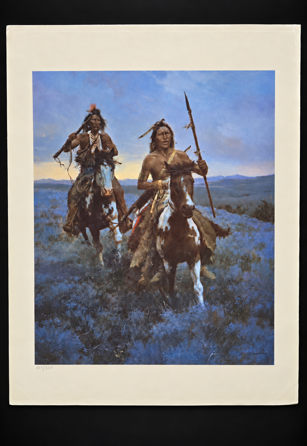 Howard Terpning — Blackfoot Raiders — digitally edited presentation; refer to original photograph for edition inscription