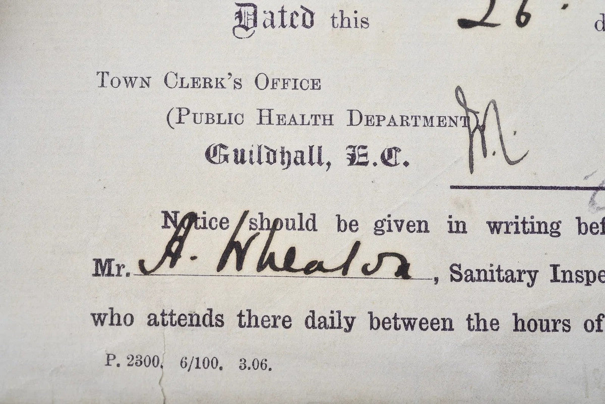 Corporation of London — Public Health Notice — 26 February 1907 — london3.jpg