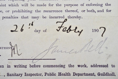 Corporation of London — Public Health Notice — 26 February 1907 — london4.jpg