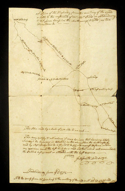 James Nesmith — Manuscript survey map of Londonderry, New Hampshire, 1794