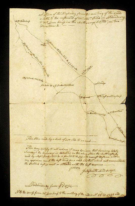 James Nesmith — Manuscript survey map of Londonderry, New Hampshire, 1794