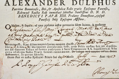 Fano — Ecclesiastical Certificate of Freedom to Marry — 20 July 1727 — marriage2.jpg