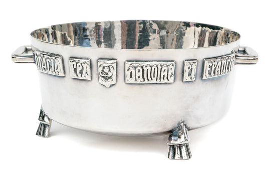 Arts & Crafts Sterling Silver Winchester Bushel Bowl  F.J. Ross & Sons, London, 1925–1926