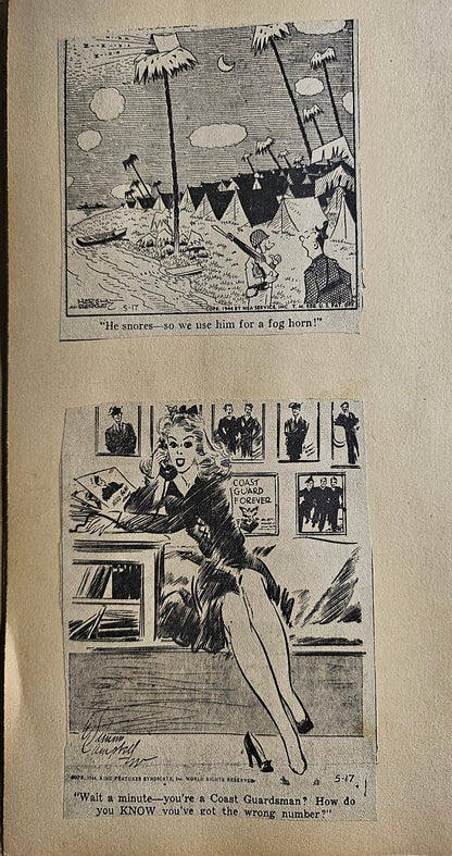 WWII Cartoon Scrapbook Archive (2 Volumes, 1940s) – Wartime Humor, Satire & Propaganda