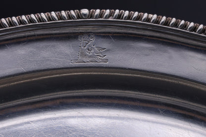 119oz Antique English Sterling Silver Platter – 1787 George III Wakelin & Taylor – Armorial, Bluhdorn Estate