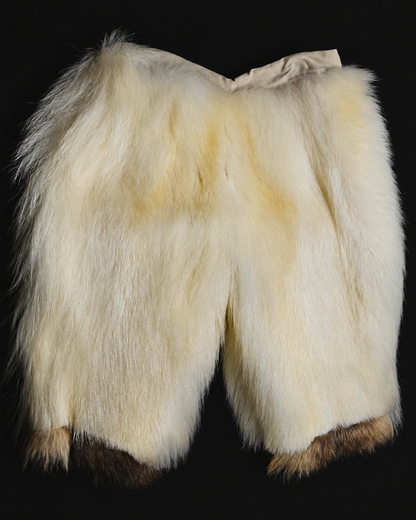 Authentic Traditional Inupiat Polar Bear Fur Pants with Wolverine Trim