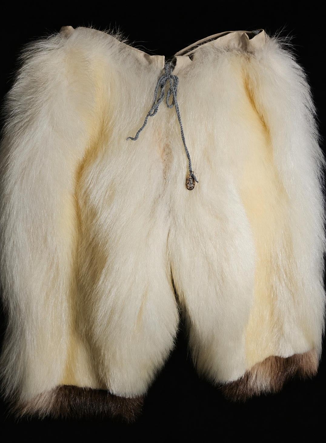 Authentic Traditional Inupiat Polar Bear Fur Pants with Wolverine Trim