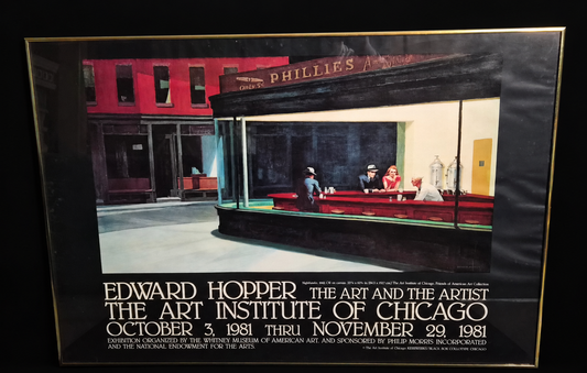 Edward Hopper — Nighthawks — Chicago Exhibition Poster, 1981