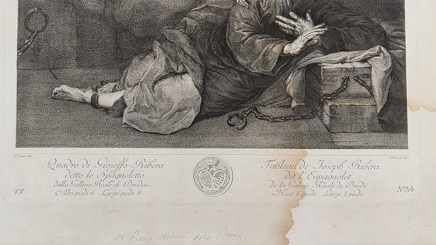 After Jusepe de Ribera — The Liberation of Saint Peter, Royal Gallery of Dresden, 1757