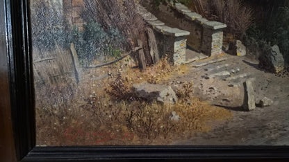 Karl Gustav Rodde — Harbor Town, Italy
Original 19th-Century Oil on Canvas
Signed “C. Rodde” (lower left)