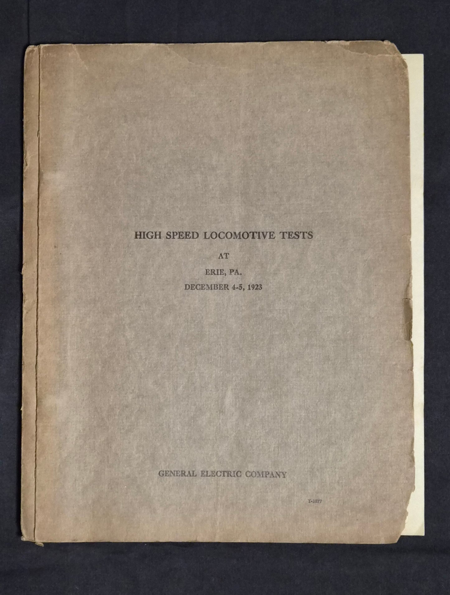 RARE Railroad Engineering Archive 1923 GE Train Tests W&LE Original Files