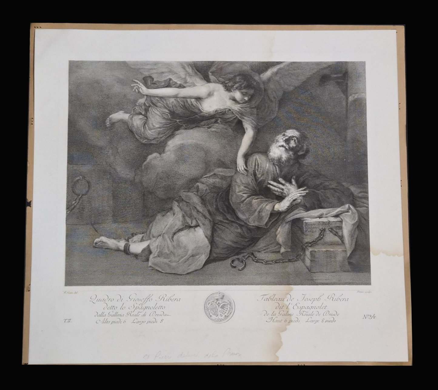 After Jusepe de Ribera — The Liberation of Saint Peter, Royal Gallery of Dresden, 1757