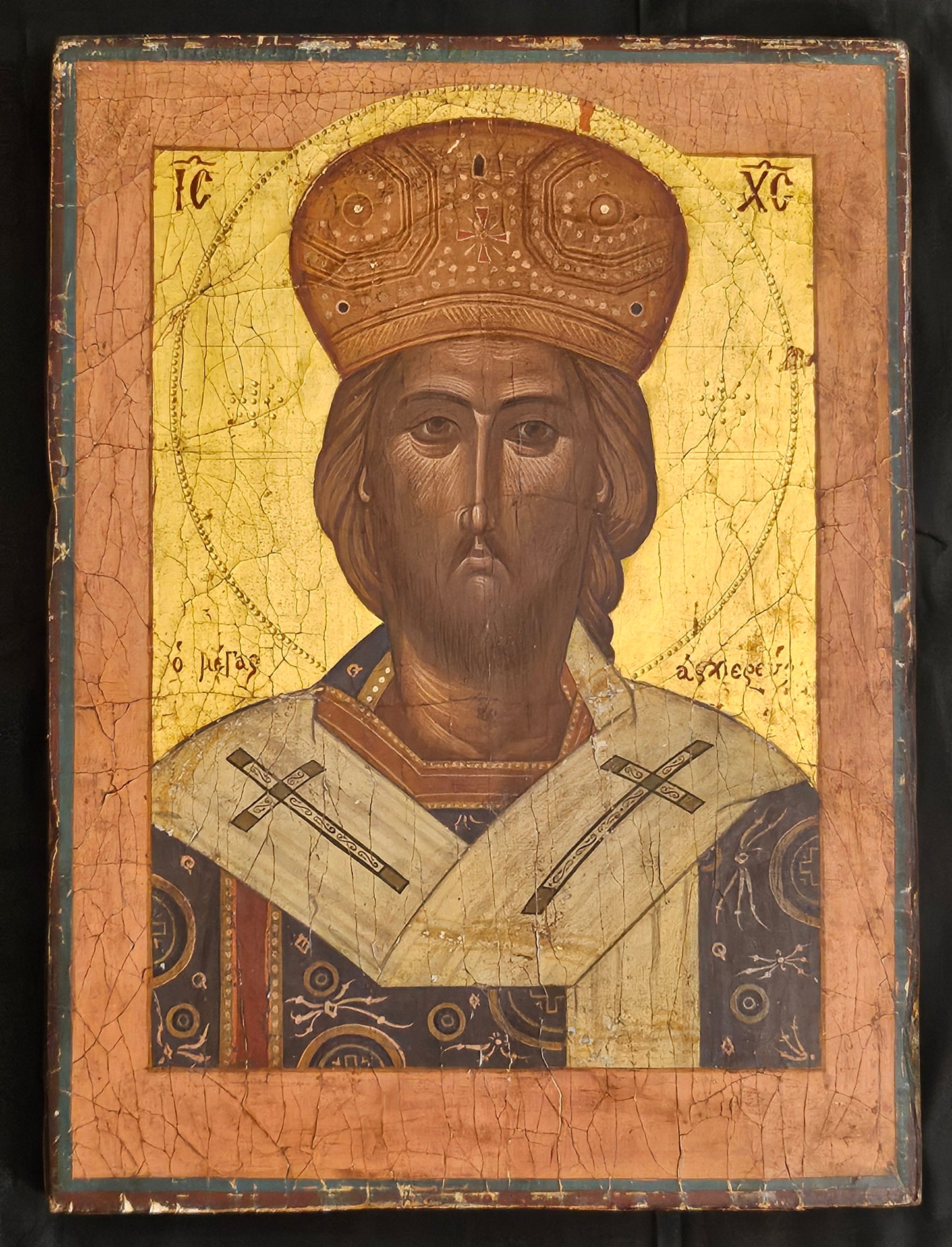 18th–Early 19th-Century Orthodox Icon of Christ the Great Hierarch