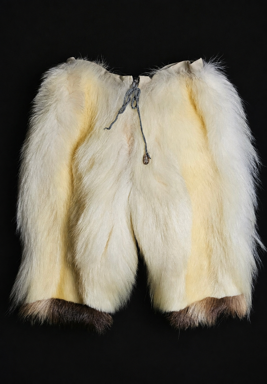 Authentic Traditional Inupiat Polar Bear Fur Pants with Wolverine Trim