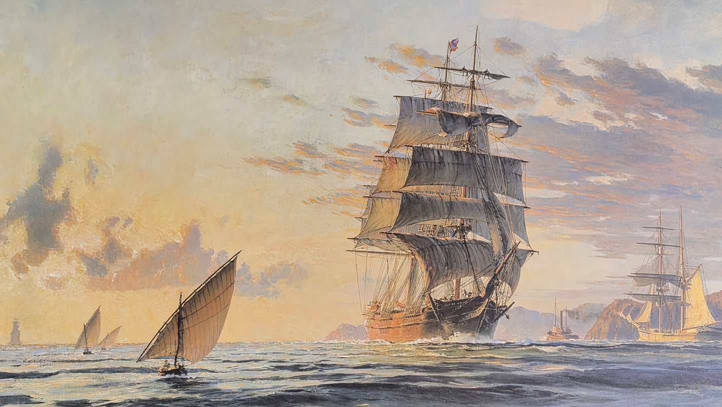 John Stobart — San Francisco: “Dashing Wave” Entering the Golden Gate in 1872 — Signed Limited Edition