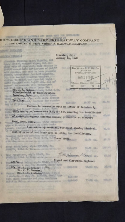 RARE Railroad Engineering Archive 1923 GE Train Tests W&LE Original Files