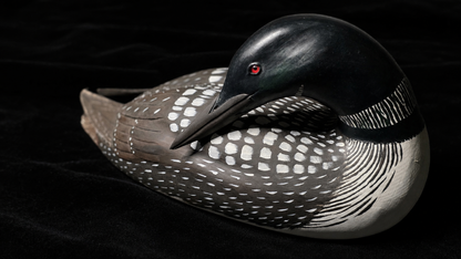 Val Waugh Signed Hand-Carved & Painted Loon Decoy 15.5